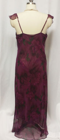 * VALERIE STEVENS SHEER CHIFFON PEIGNOIR & NIGHTGOWN SET IN SUGAR PLUM - NEW WITH TAGS