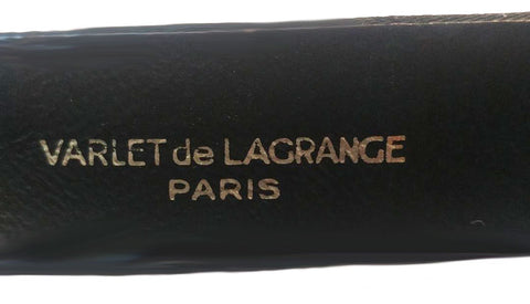 *VINTAGE VARLET DE LAGRANGE BLACK SATINY RHINESTONE BELT MADE IN PARIS, FRANCE