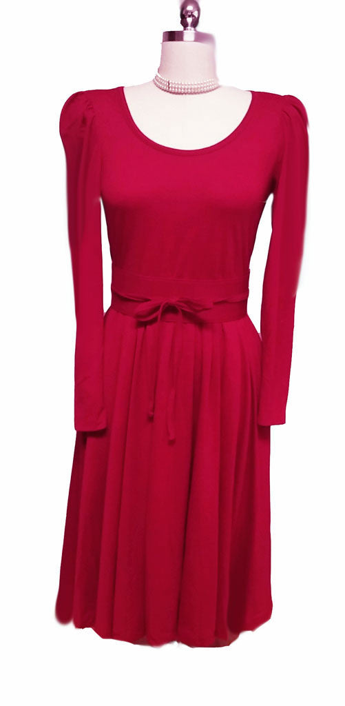 VINTAGE 60s / 70s VICKY VAUGHN SCARLET FULL SKIRT JERSEY-LIKE DRESS W Vintage Clothing & Fashions | Midnight Glamour VINTAGE 60s / 70s VICKY VAUGHN SCARLET FULL SKIRT JERSEY-LIKE DRESS W Vintage Clothing & Fashions | Midnight Glamour