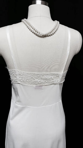 *VINTAGE FANCY YOUTH FORM NYLON TRICOT SLIP WITH 7-1/2" LACE HEM IN - SIZE 36
