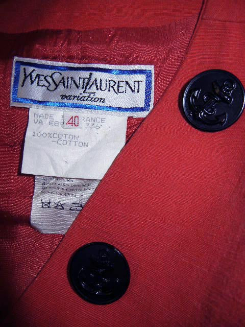 VINTAGE YVES SAINT LAURENT JACKET WITH NAUTICAL BUTTONS - MADE IN